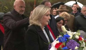 Marine Le Pen rend hommage à De Gaulle à Courseulles-sur-Mer