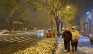 Pékin sous la neige, trois mois avant les jeux olympiques d'hiver
