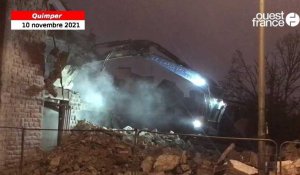 VIDÉO. Chantier de démolition des bâtiments de l’ancien central téléphonique des PTT à Quimper
