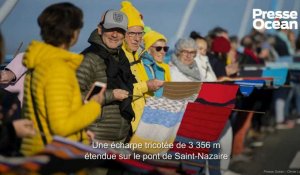 PHOTOS. Téléthon : un déploiement de tricot et de bénévoles sur le pont de Saint-Nazaire