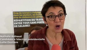 Interview de Nathalie Arthaud, candidate à l'élection présidentielle (Lutte Ouvrière)