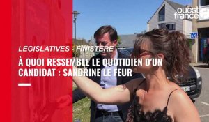 VIDÉO. Réunion, marché, affiches à coller... On a suivi Sandrine Le Feur, candidate aux législatives en Finistère