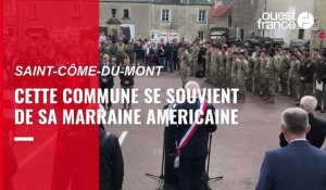VIDÉO. 78e anniversaire du Débarquement : Saint-Côme-du-Mont salue la mémoire de sa marraine américaine