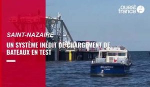 VIDÉO. À Saint-Nazaire, un système inédit de récupération et mise à l'eau de bateaux en test