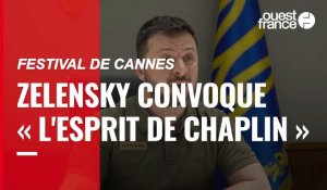 VIDÉO. Lors d'un discours au Festival de Cannes, Zelensky convoque « l'esprit de Chaplin » 