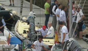 Espagne: l'ancien roi Juan Carlos arrive à la marina de Sanxenxo pour assister à une régate