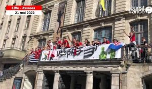 VIDÉO. Lille - Rennes. Les supporters rennais mettent l’ambiance sur la Grand’Place de Lille avant le match