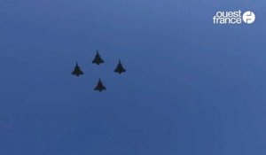 VIDÉO. 14-Juillet à Cherbourg : quatre avions Rafale ont survolé le défilé militaire