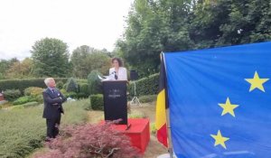 Le discours d'Hadja Lahbib, ministre des Affaires étrangères à Mini-Europe pour l'inauguration des maquettes ukrainiennes.