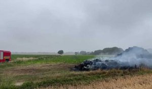 Un tas de fumier en feu à Tarcienne (Walcourt)