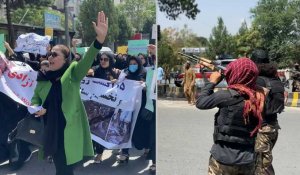 Des talibans tirent en l'air pour disperser une manifestation de femmes à Kaboul