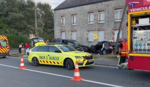 Saint-Hilaire-sur-Helpe : trois blessés dont un héliporté après une collision entre deux voitures