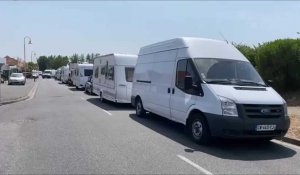 Une soixantaine de caravanes bloquées à Calais