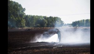 Sainghin-en-Weppes : un incendie ravage 15 hectares d'un champ de chaume