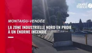 VIDÉO. En Vendée, un énorme incendie dans une zone industrielle de Montaigu-Vendée
