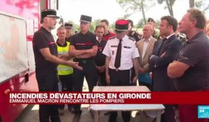 Emmanuel Macron en déplacement en Gironde sur les sites des incendies