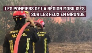 Les pompiers de la région mobilisés sur les feux en Gironde 