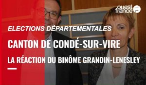 VIDÉO. Élections départementales. Condé-sur-Vire : réaction du binôme Grandin-Lenesle