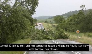 95% des maisons touchées par la tornade à Reuilly-Sauvigny dans le sud de l'Aisne