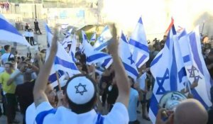 Marche de l'extrême droite israélienne devant la porte de Damas à Jérusalem