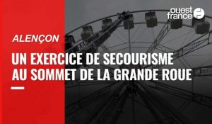 VIDÉO. À Alençon, un exercice de secourisme au sommet de la grande roue