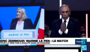 Éric Zemmour et Marine Le Pen pour la première fois à égalité dans les sondages