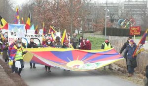JO de Pékin: manifestation de Tibétains devant le siège du CIO à Lausanne