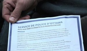 Canada: par un tract, la police menace les manifestants d'Ottawa d'arrestation