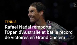 Tennis : Rafael Nadal remporte l'Open d'Australie et bat le record de victoires en Grand Chelem
