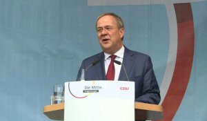 Allemagne: Armin Laschet, candidat de la CDU, tient un meeting