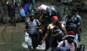 En route pour les Etats-Unis, des migrants haïtiens traversent la jungle colombienne