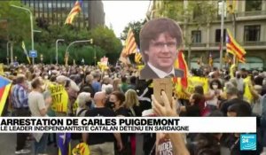 Des centaines d'indépendantistes manifestent contre l'arrestation de Carles Puigdemont