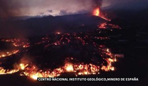 Espagne : vues aériennes des trois premiers jours de l'éruption aux Canaries