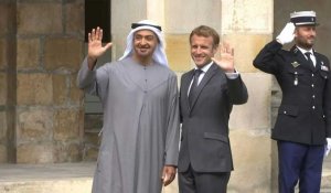 Le prince héritier d'Abou Dhabi Mohammed ben Zayed al-Nahyane reçu par Macron à Fontainebleau