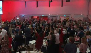 Scènes de joie du côté du Parti travailliste norvégien après les premiers résultats des élections