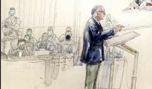Procès du 13-Novembre: croquis d'audience de Bernard Cazeneuve à la barre