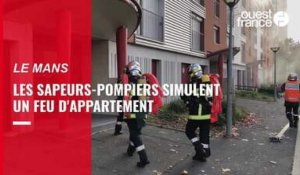 VIDÉO. Au Mans, les sapeurs-pompiers simulent un feu d'appartement pour s'entraîner