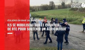 VIDÉO. Parc éolien en baie de Saint-Brieuc : à Erquy, ils soutiennent l'agriculteur qui s'oppose à RTE 