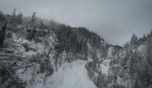 L'avalanche aux Contamines-Montjoie filmée par un drone