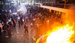 Manifestation contre les mesures anti-Covid à Bruxelles : la police en vient aux canons à eau