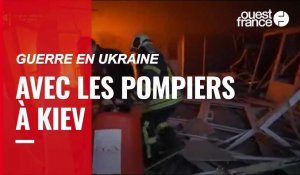 VIDÉO. Guerre en Ukraine : les images des pompiers après l'attaque de la tour de télévision de Kiev