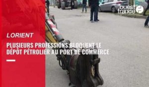 VIDÉO. Le dépôt pétrolier du port de commerce de Lorient bloqué depuis ce matin