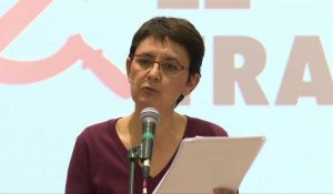 Présidentielle: à Rouen, Nathalie Arthaud tacle ses adversaires de gauche