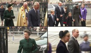 Londres : la famille royale arrive à la messe d'hommage au prince Philip