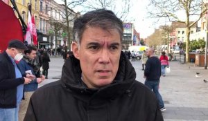 Le patron du PS Olivier Faure en campagne à Roubaix pour Anne Hidalgo