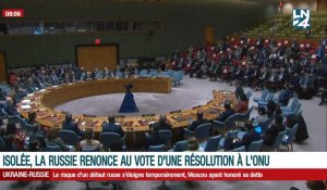 Isolée, La Russie renonce u vote d'une résolution à l'ONU