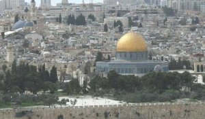 Vue générale du Dôme du Rocher et de la mosquée al-Aqsa à Jérusalem-Est
