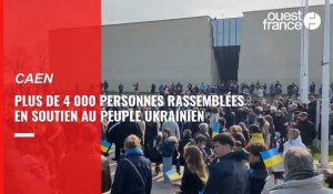 VIDÉO.  Plus de 4000 personnes rassemblées à Caen en soutien au peuple ukrainien