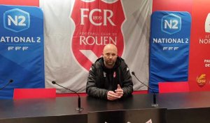 Football. Réaction de Maxime D'Ornano, le coach du FC Rouen, après la victoire face à Romorantin