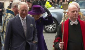 Le Prince Charles et le Prince William arrivent à la cérémonie du Commonwealth Day